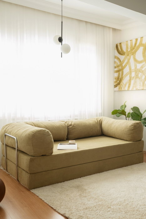 Atelier Del Sofa Nook Sofá-cama de 3 plazas en Terciopelo Caqui Atelier Del Sofa Nook Sofá-cama de 3 plazas en Terciopelo Caqui